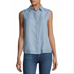 Rag & Bone tencel denim button up tank top